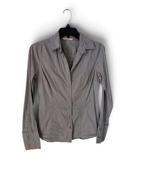 Smart Set Tailored Button-Front Shirt Jacket - Gray